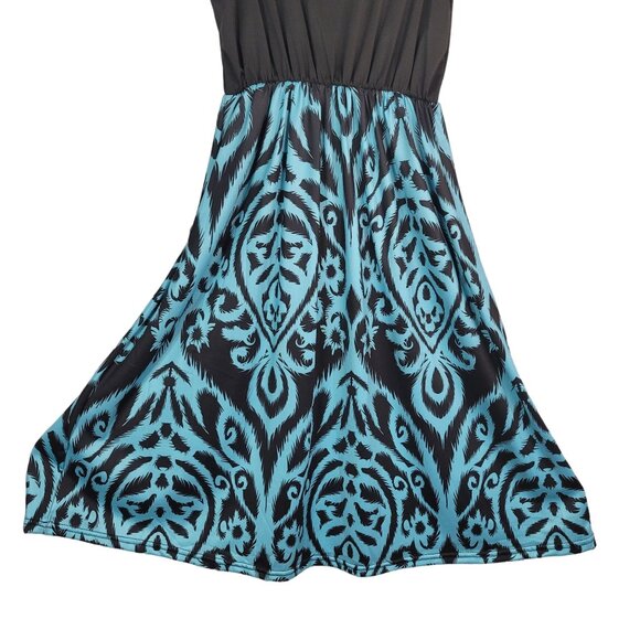 Womens Sleeveless Dress Black Blue Small Sleeveless Fit Flare Elastic Summer - Picture 4 of 6